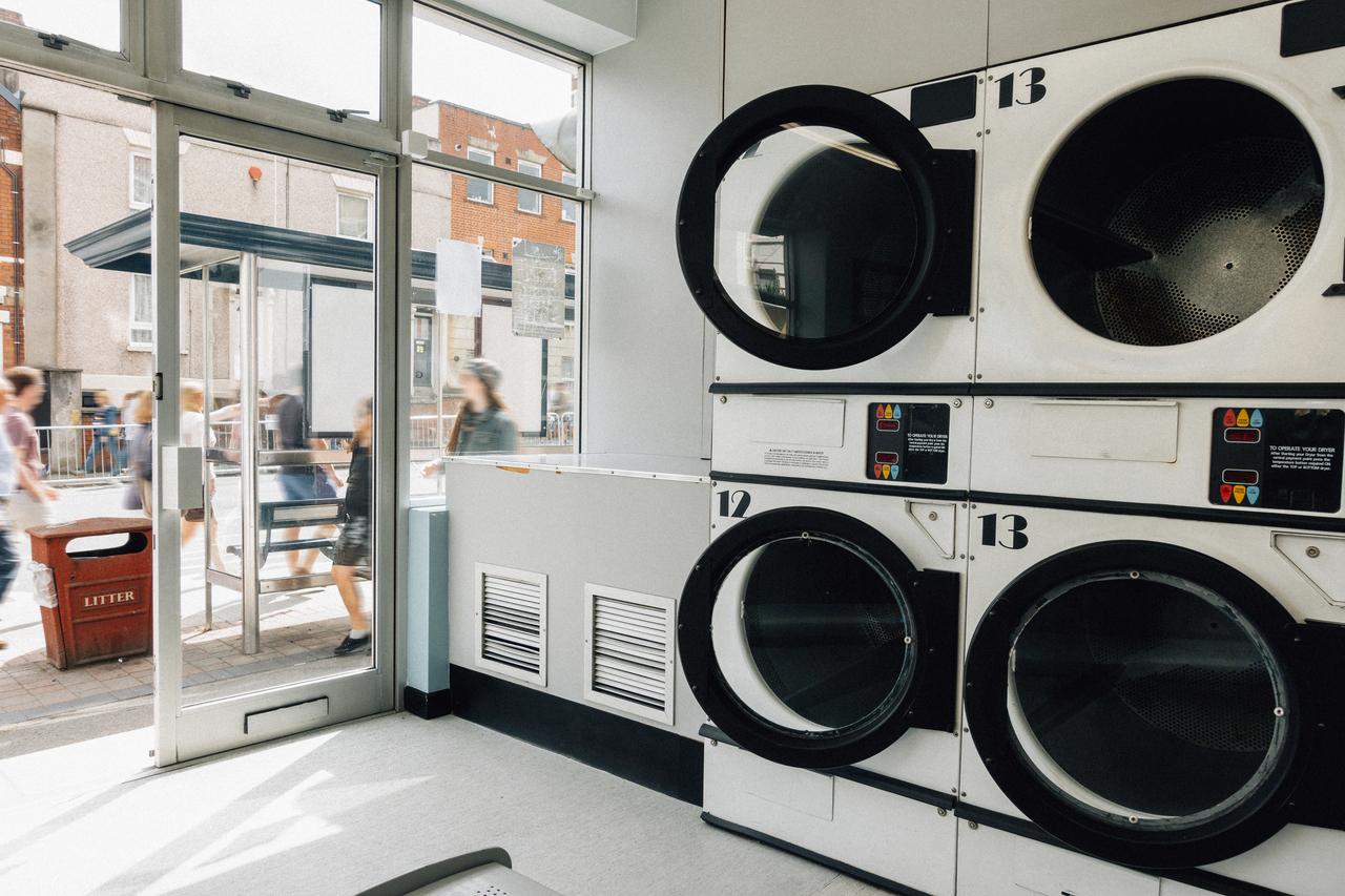 Washing machines in a laundromat